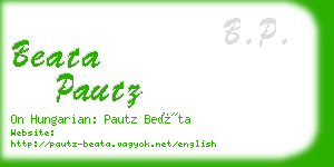 beata pautz business card